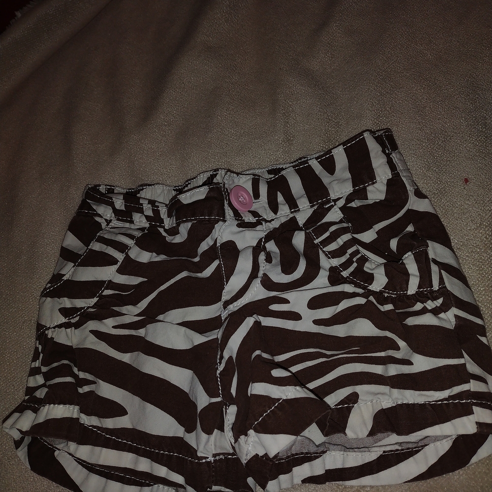 Carter's Brown and White Zebra Print Kids Shorts
